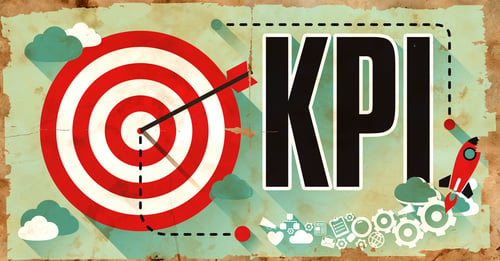 KPI - Key Performance Indicator- Word Drawn on Old Poster